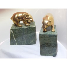Brass Bear Bookends on a Heavy Marble base   292645897195